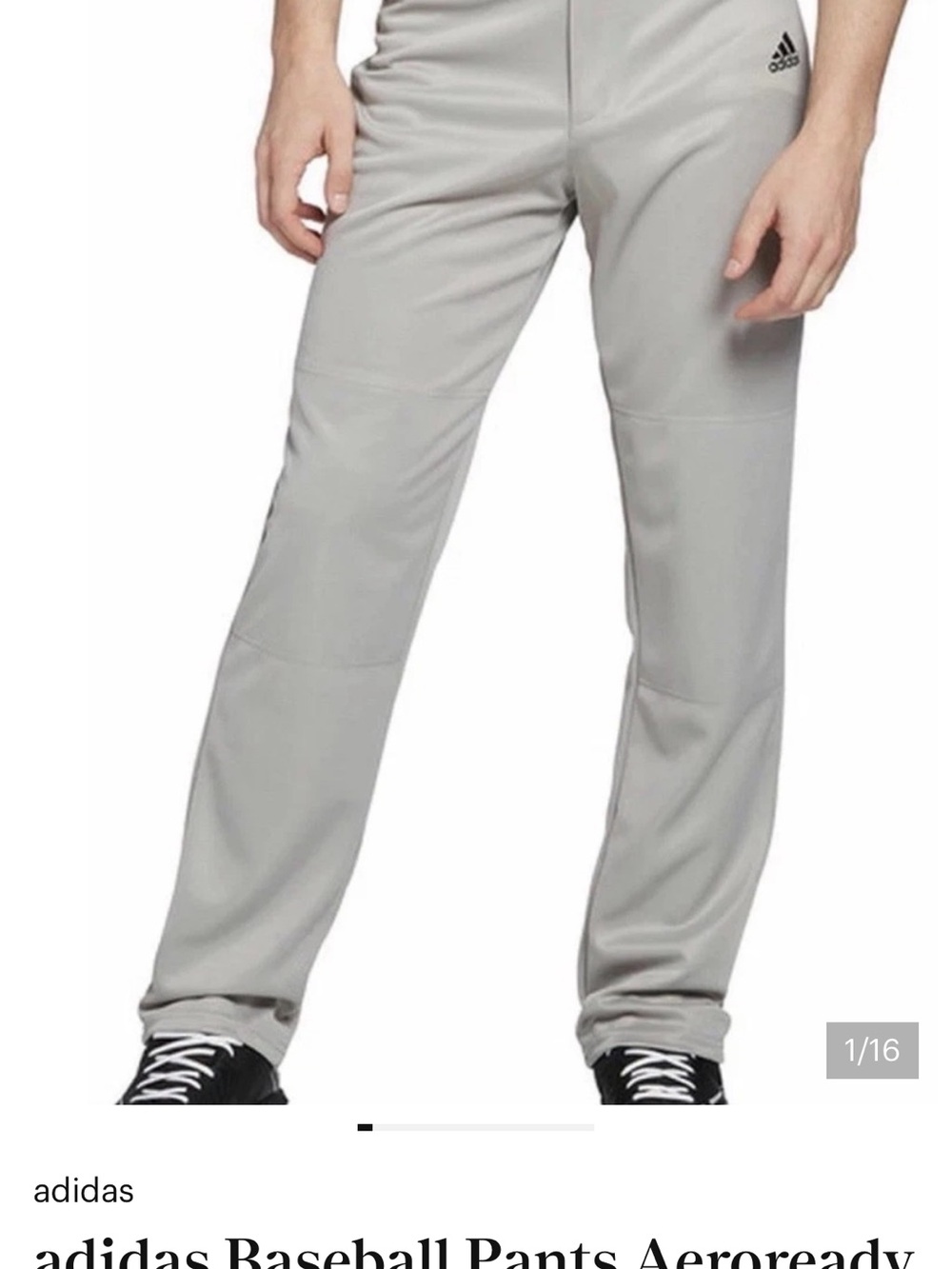 Adidas baseball pants Aeroready light gray youth large Athletic Pants